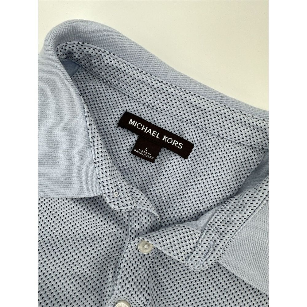 Michael Kors Blue Patterned Style Polo Size Large - Picture 2 of 5